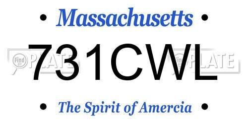731CWL Massachusetts License Plate