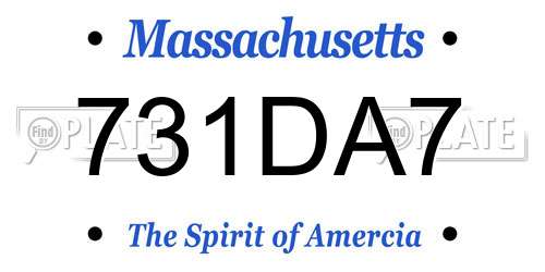 731DA7 Massachusetts License Plate
