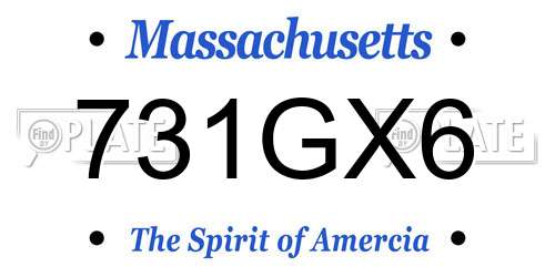 731GX6 Massachusetts License Plate