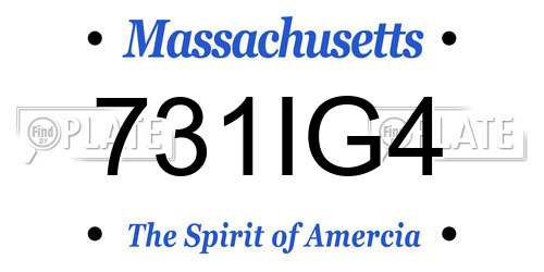 731IG4 Massachusetts License Plate