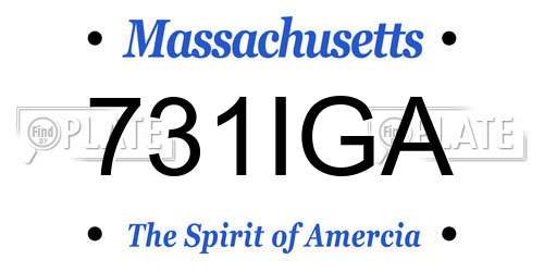 731IGA Massachusetts License Plate