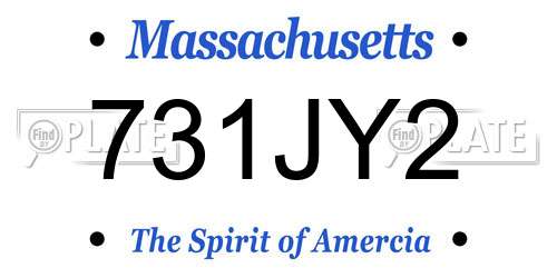 731JY2 Massachusetts License Plate