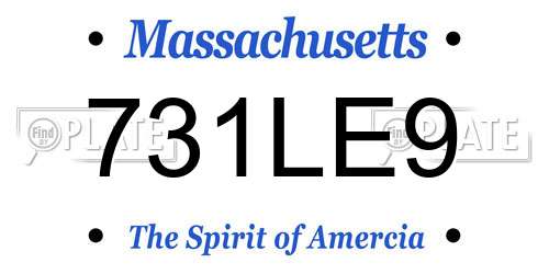 731LE9 Massachusetts License Plate
