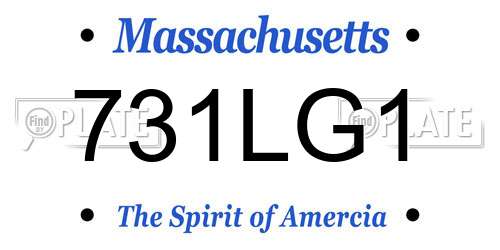 731LG1 Massachusetts License Plate