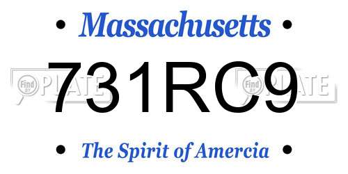 731RC9 Massachusetts License Plate