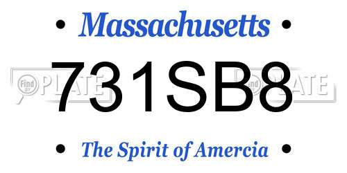 731SB8 Massachusetts License Plate