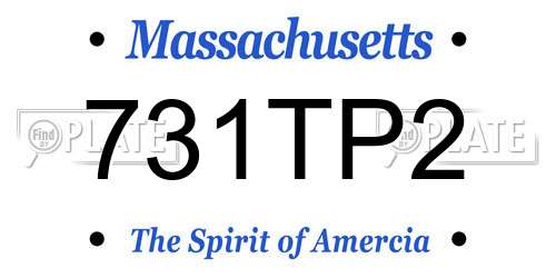 731TP2 Massachusetts License Plate