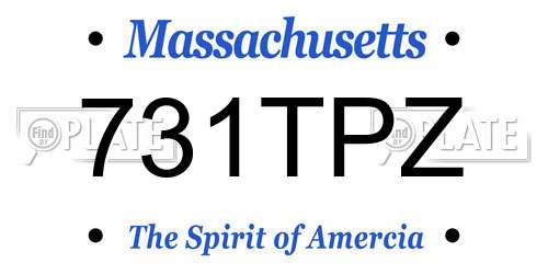 731TPZ Massachusetts License Plate