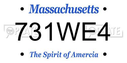 731WE4 Massachusetts License Plate