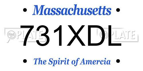 731XDL Massachusetts License Plate