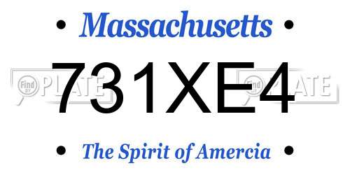 731XE4 Massachusetts License Plate