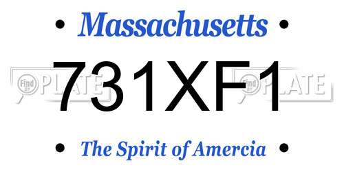 731XF1 Massachusetts License Plate