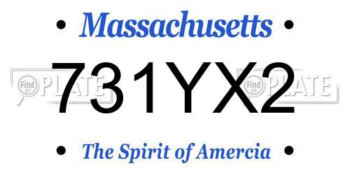 731YX2 Massachusetts License Plate