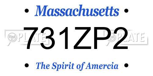 731ZP2 Massachusetts License Plate
