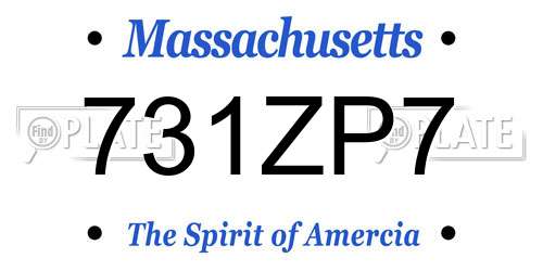 731ZP7 Massachusetts License Plate