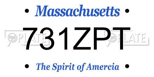731ZPT Massachusetts License Plate