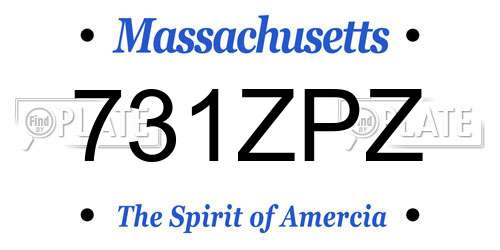 731ZPZ Massachusetts License Plate
