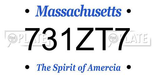 731ZT7 Massachusetts License Plate