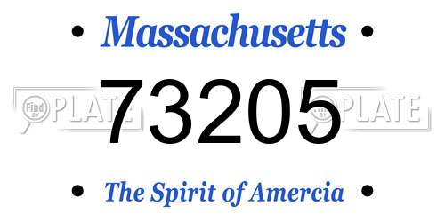 73205 Massachusetts License Plate