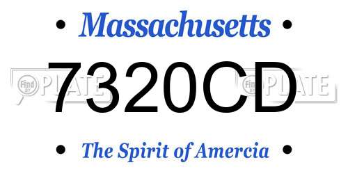 7320CD Massachusetts License Plate