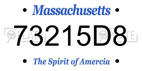 73215D8 Massachusetts License Plate