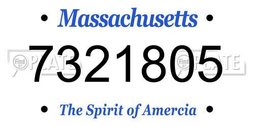 7321805 Massachusetts License Plate