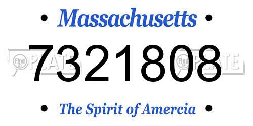 7321808 Massachusetts License Plate