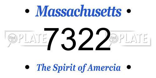 7322 Massachusetts License Plate