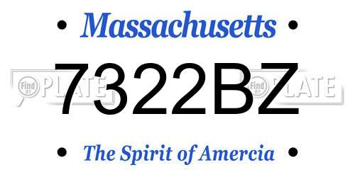 7322BZ Massachusetts License Plate