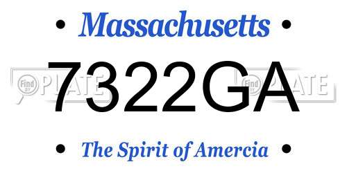 7322GA Massachusetts License Plate