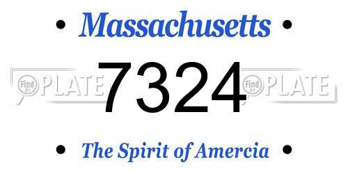 7324 Massachusetts License Plate