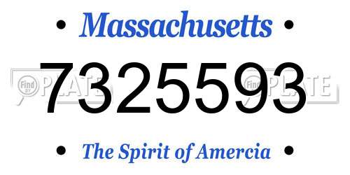 7325593 Massachusetts License Plate