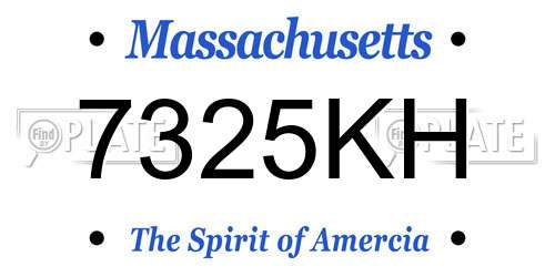 7325KH Massachusetts License Plate