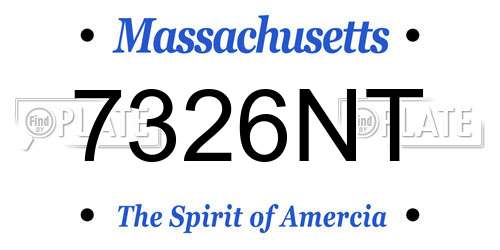7326NT Massachusetts License Plate