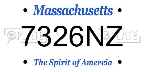 7326NZ Massachusetts License Plate