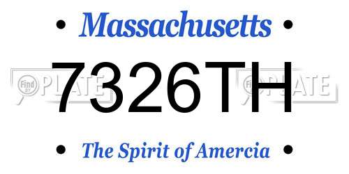 7326TH Massachusetts License Plate