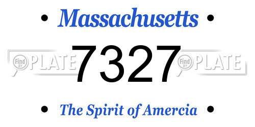 7327 Massachusetts License Plate