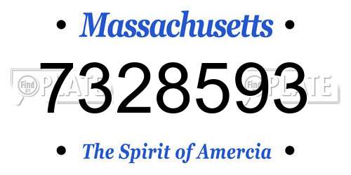 7328593 Massachusetts License Plate