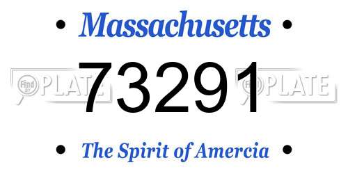 73291 Massachusetts License Plate