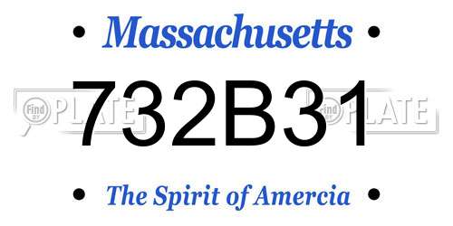 732B31 Massachusetts License Plate