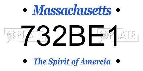 732BE1 Massachusetts License Plate
