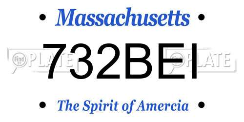 732BEI Massachusetts License Plate