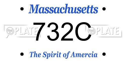 732C Massachusetts License Plate