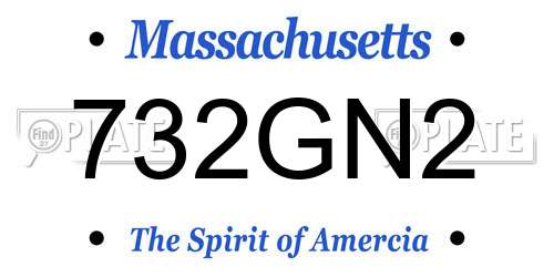 732GN2 Massachusetts License Plate