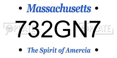 732GN7 Massachusetts License Plate