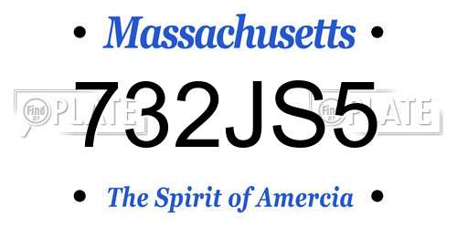 732JS5 Massachusetts License Plate