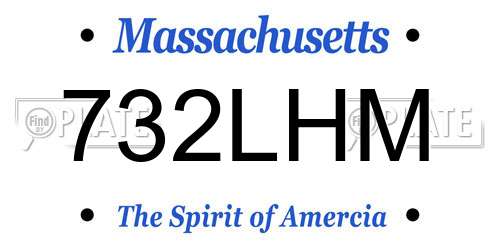 732LHM Massachusetts License Plate