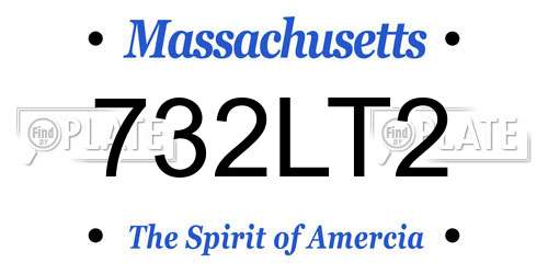 732LT2 Massachusetts License Plate