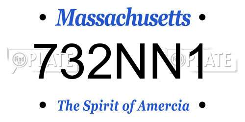 732NN1 Massachusetts License Plate