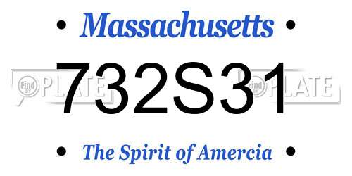 732S31 Massachusetts License Plate